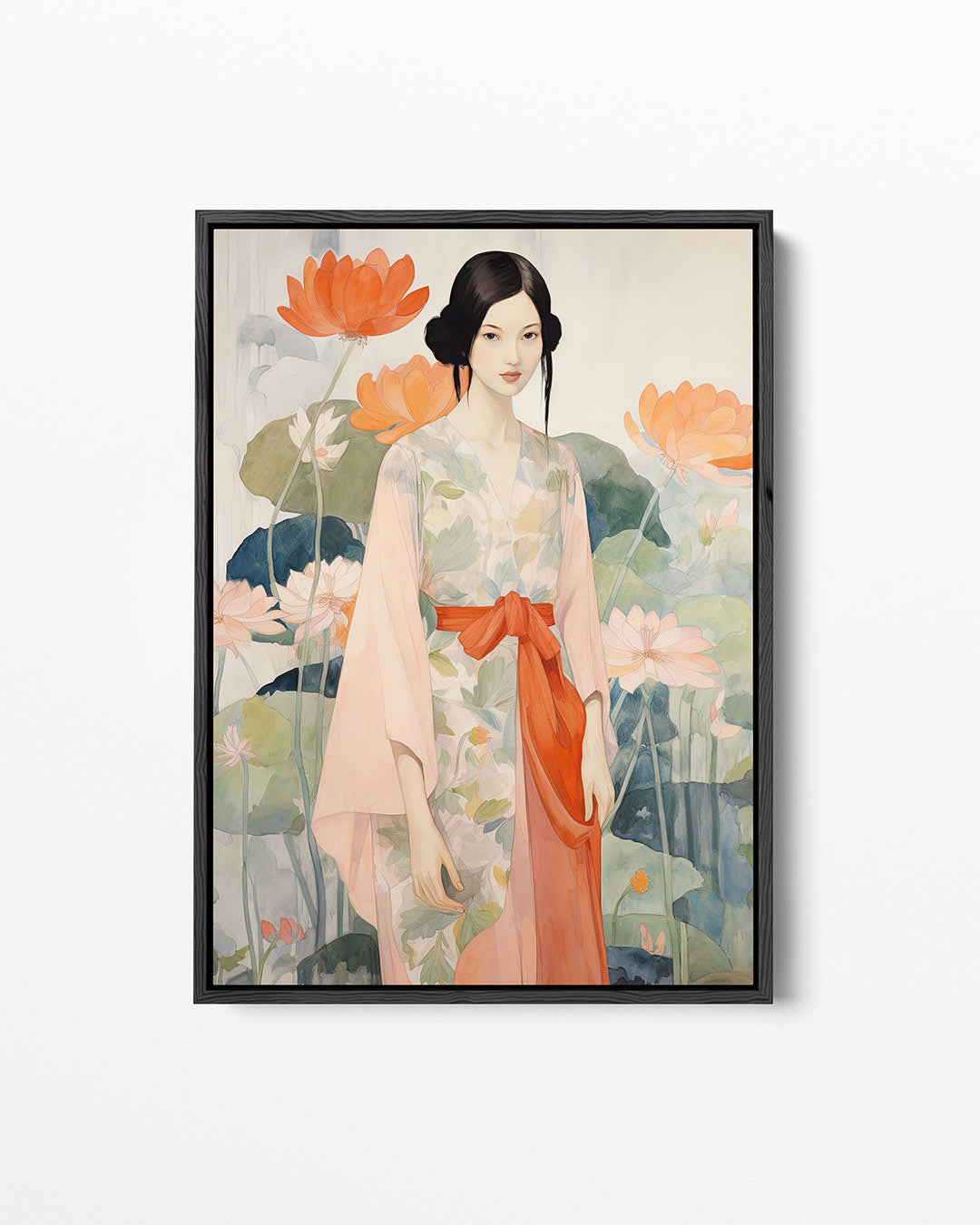 Vrouw met bloemen – staand wanddecoratie kunstwerk