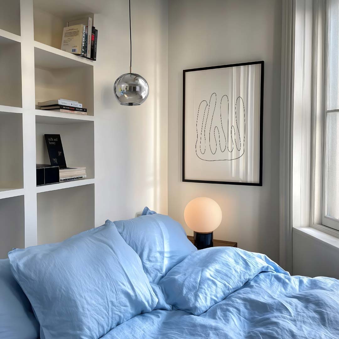 Abstracte Lijnkunst Posterkunst – staande botanische wanddecoratie van WallArtistic