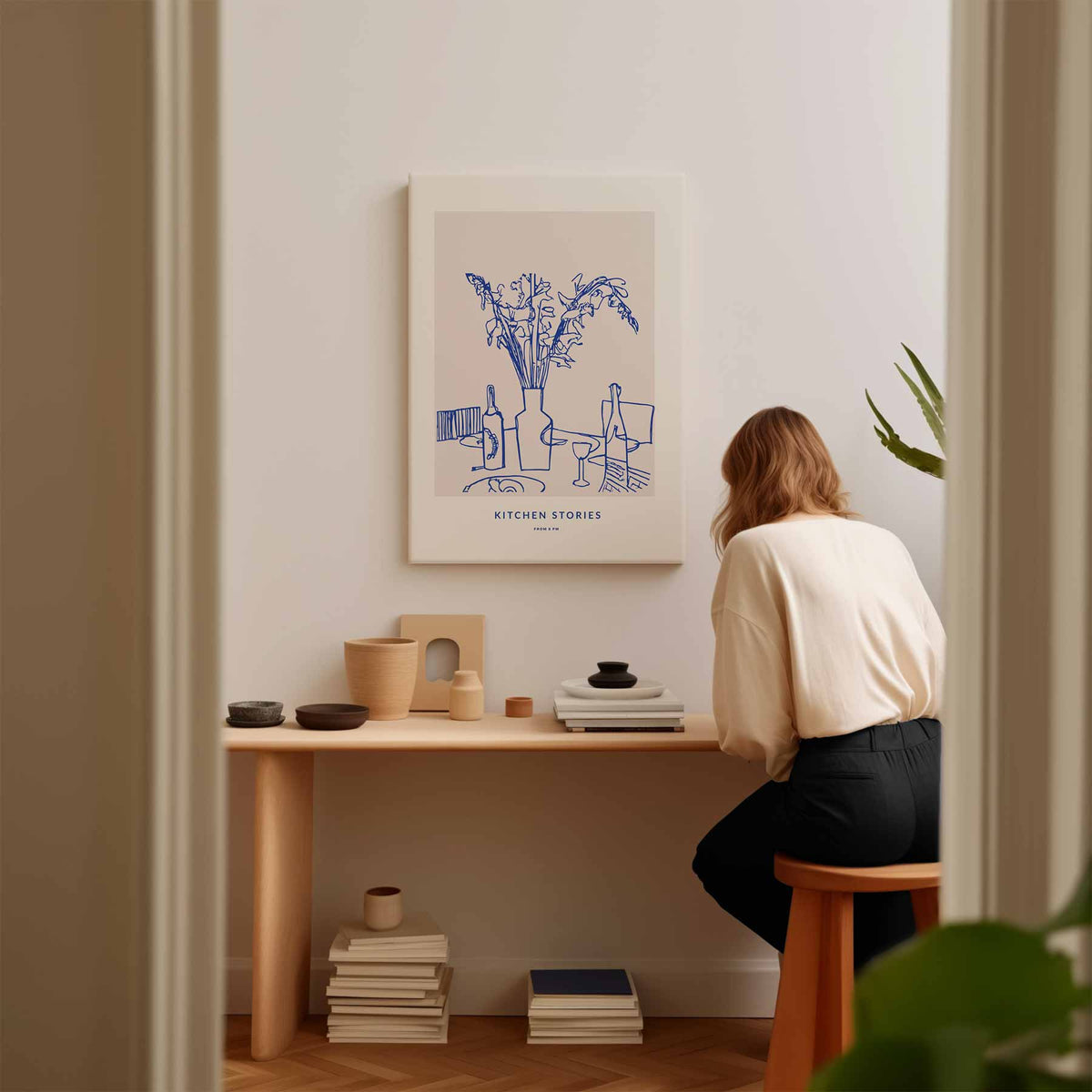 Keukenverhalen 8PM – kunstwerk met zwarte baklijst