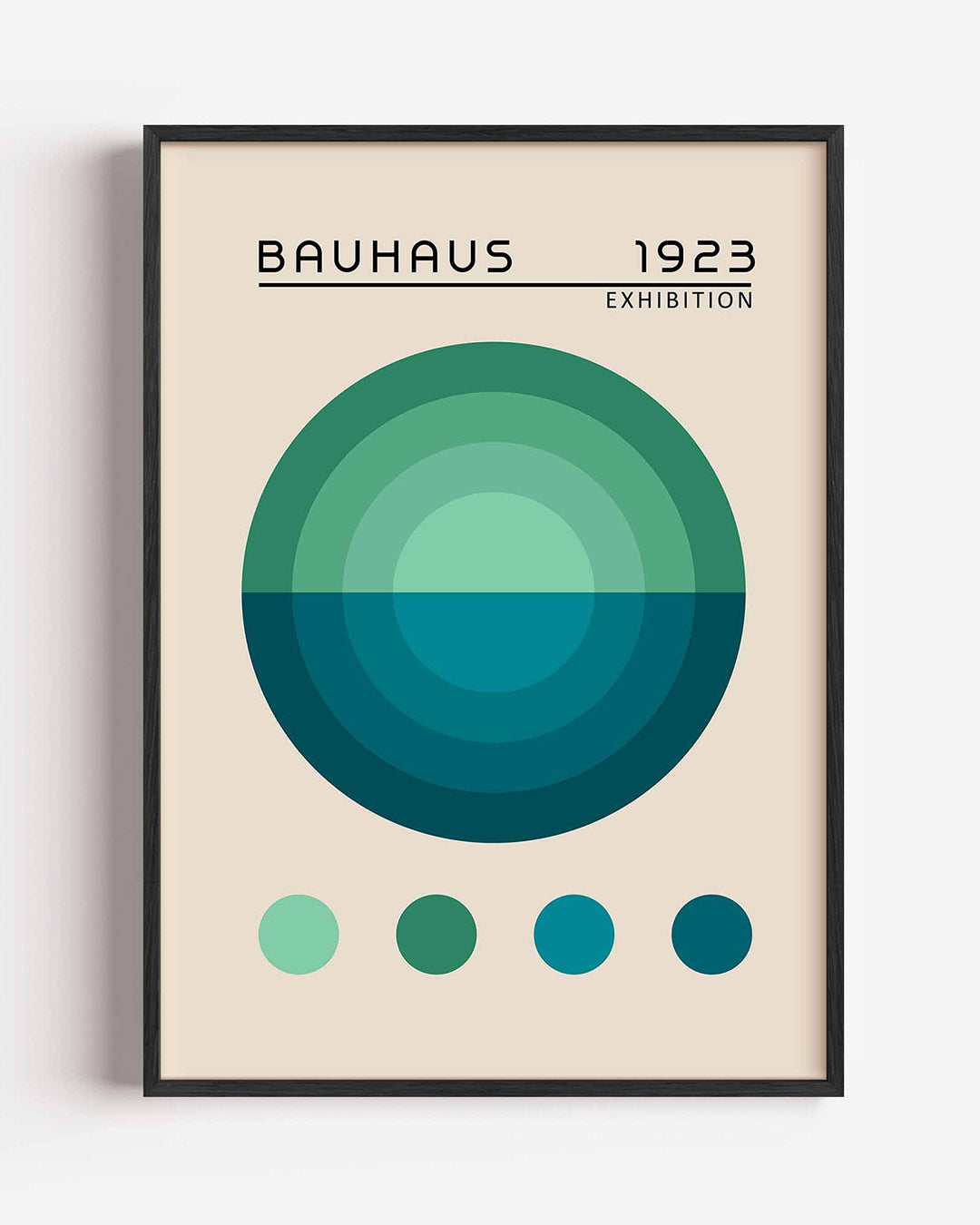 Cirkelvormen en lijnen – staande Bauhaus poster als wanddecoratie