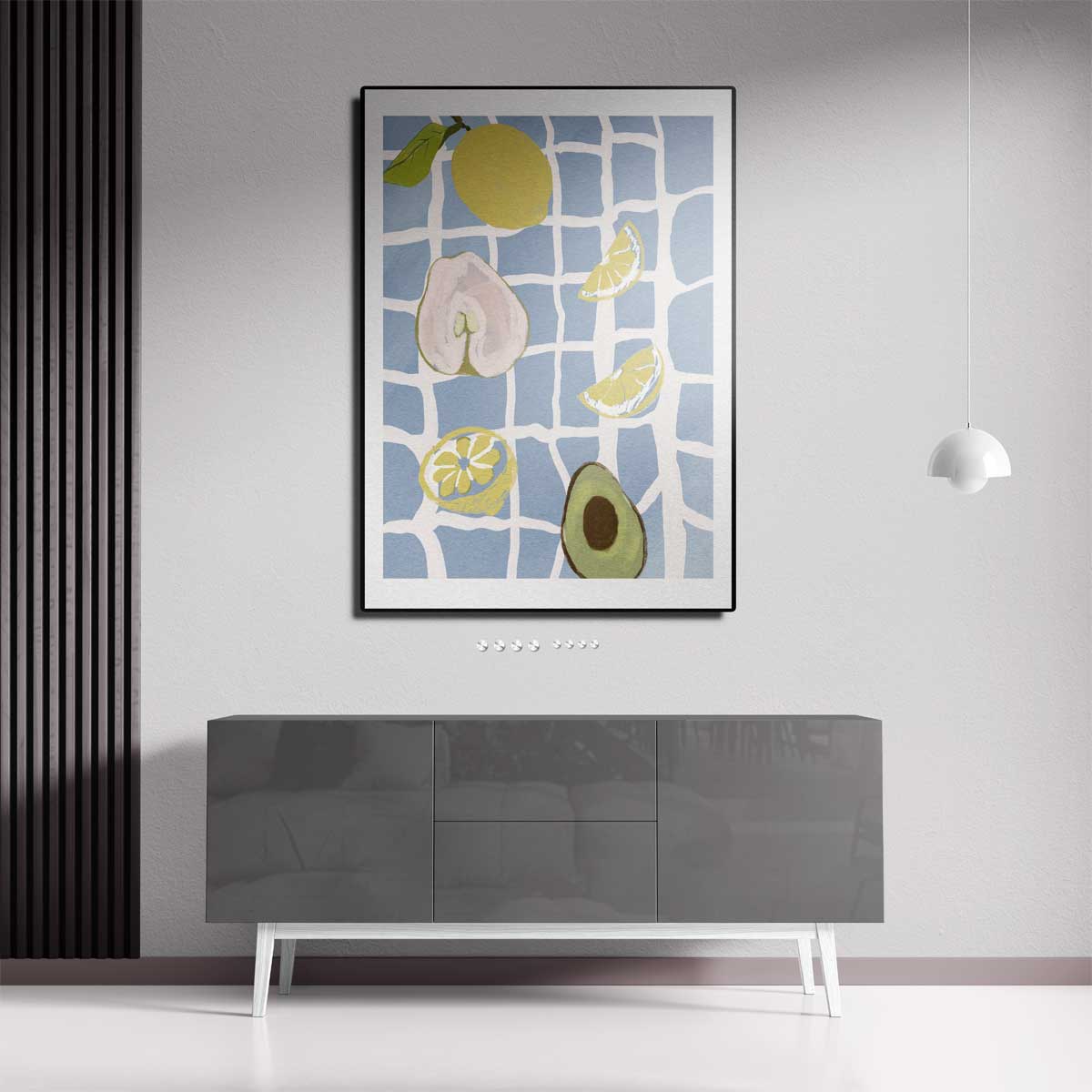 Zomerse Vruchten op Tegels – canvas kunstwerk als wanddecoratie