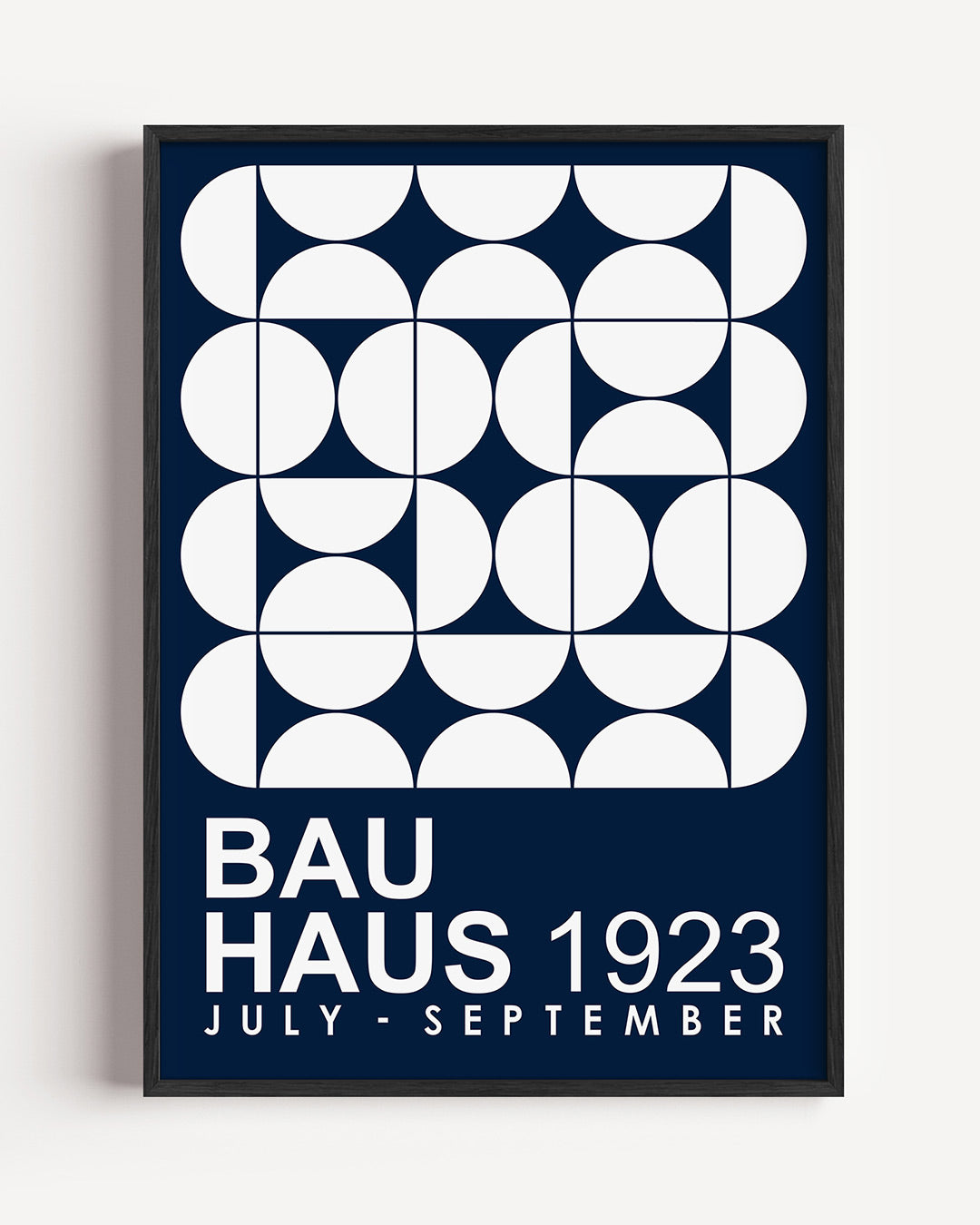 Cirkelvormen en vlakken – staande Bauhaus poster als wanddecoratie