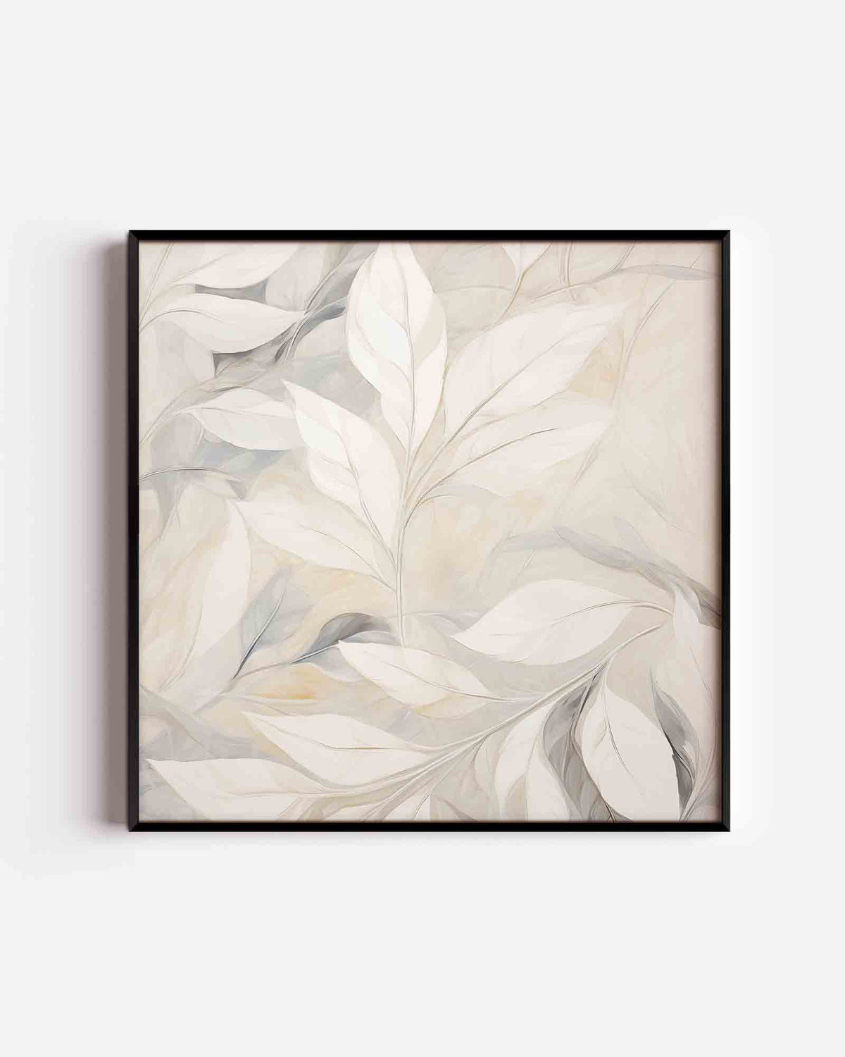 Bladeren in zachte tinten – bloemen vierkante poster als wanddecoratie