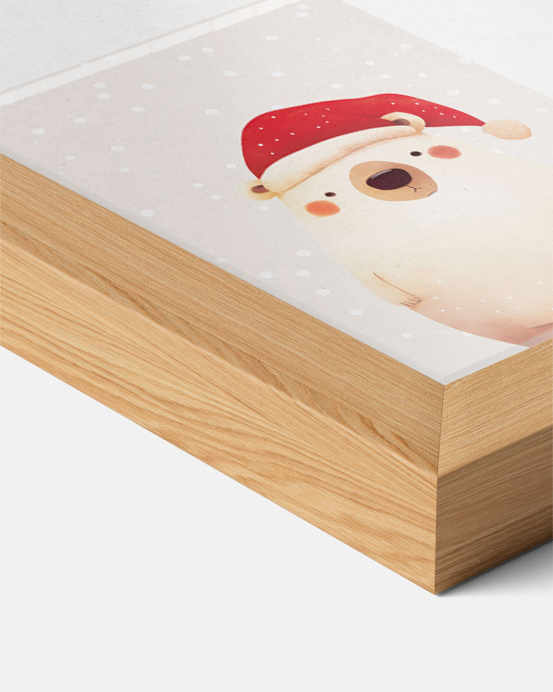 Schattige Kerstbeer – kids poster als vrolijke staande wanddecoratie