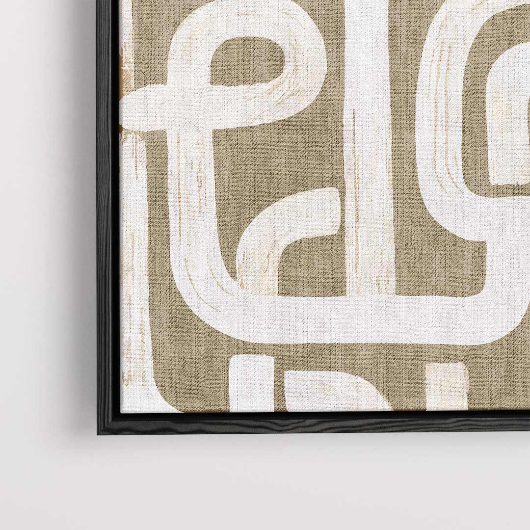 Organische Lijnen in Beige – dibond kunstwerk als wanddecoratie