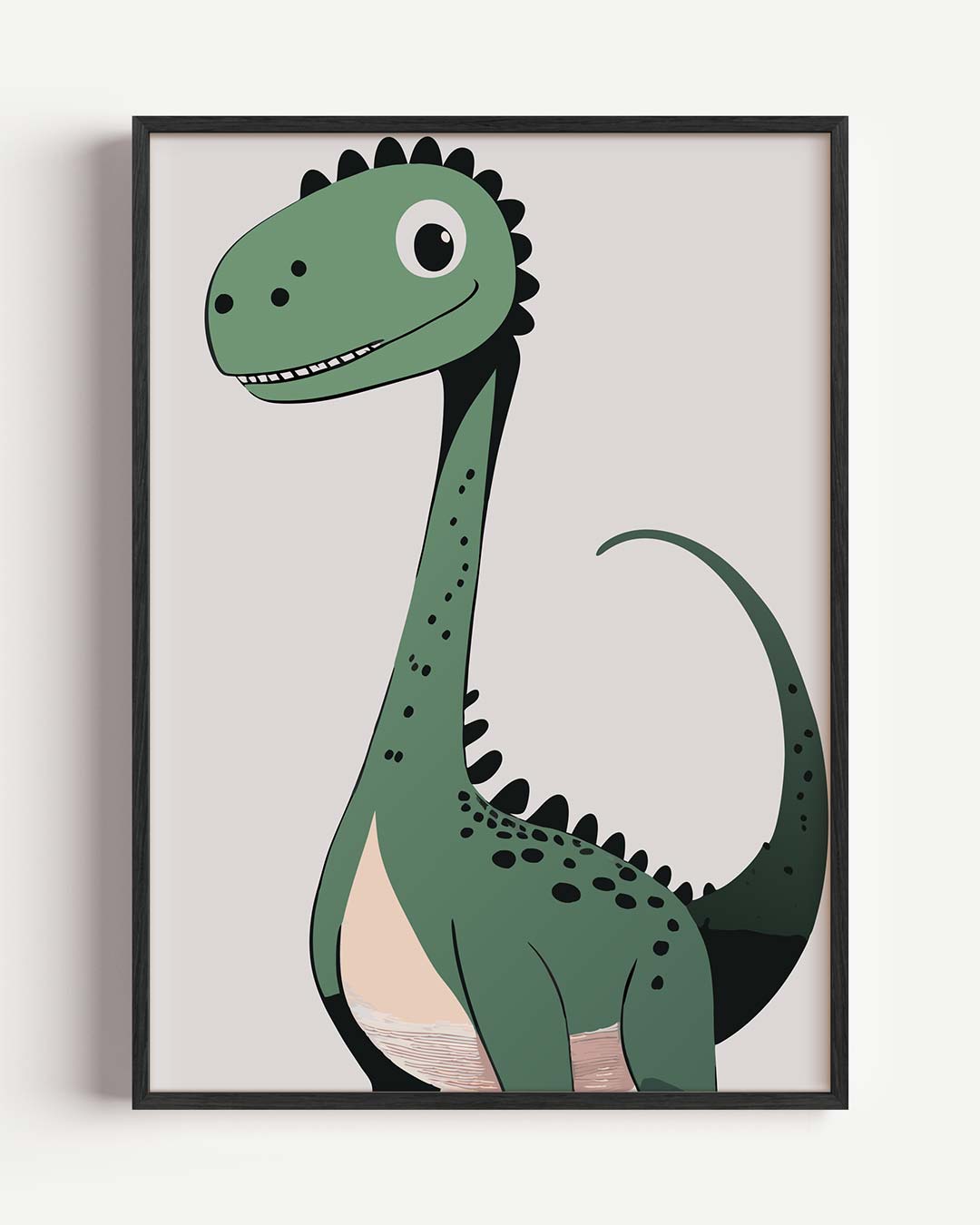 Vrolijke Dino Vriend – kids portret poster als wanddecoratie