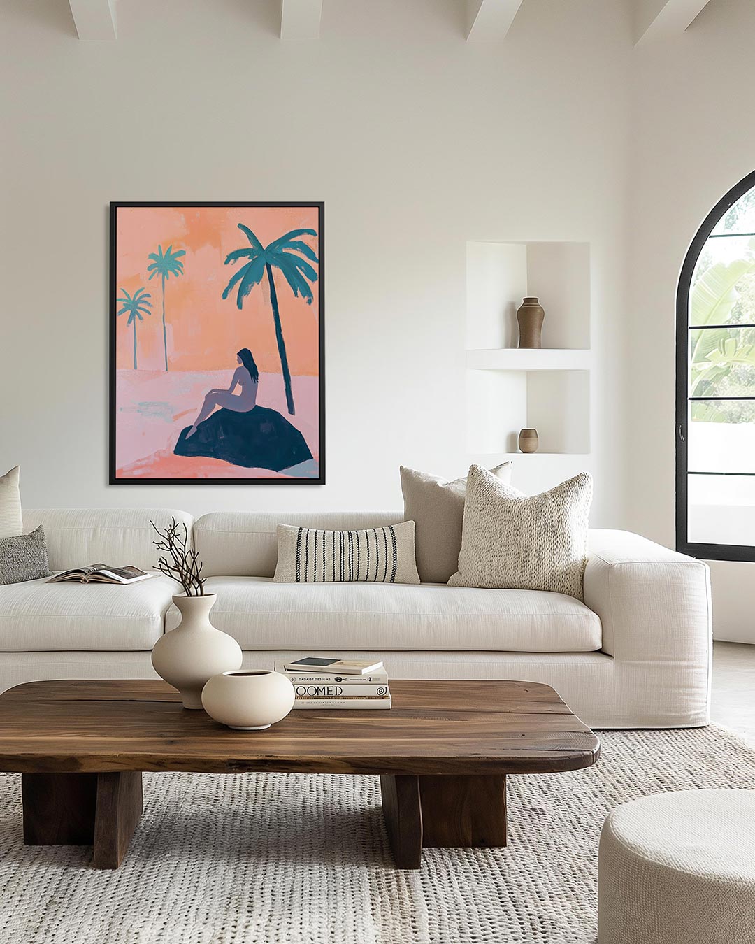 Zomerse palmbomen – staand wanddecoratie kunstwerk