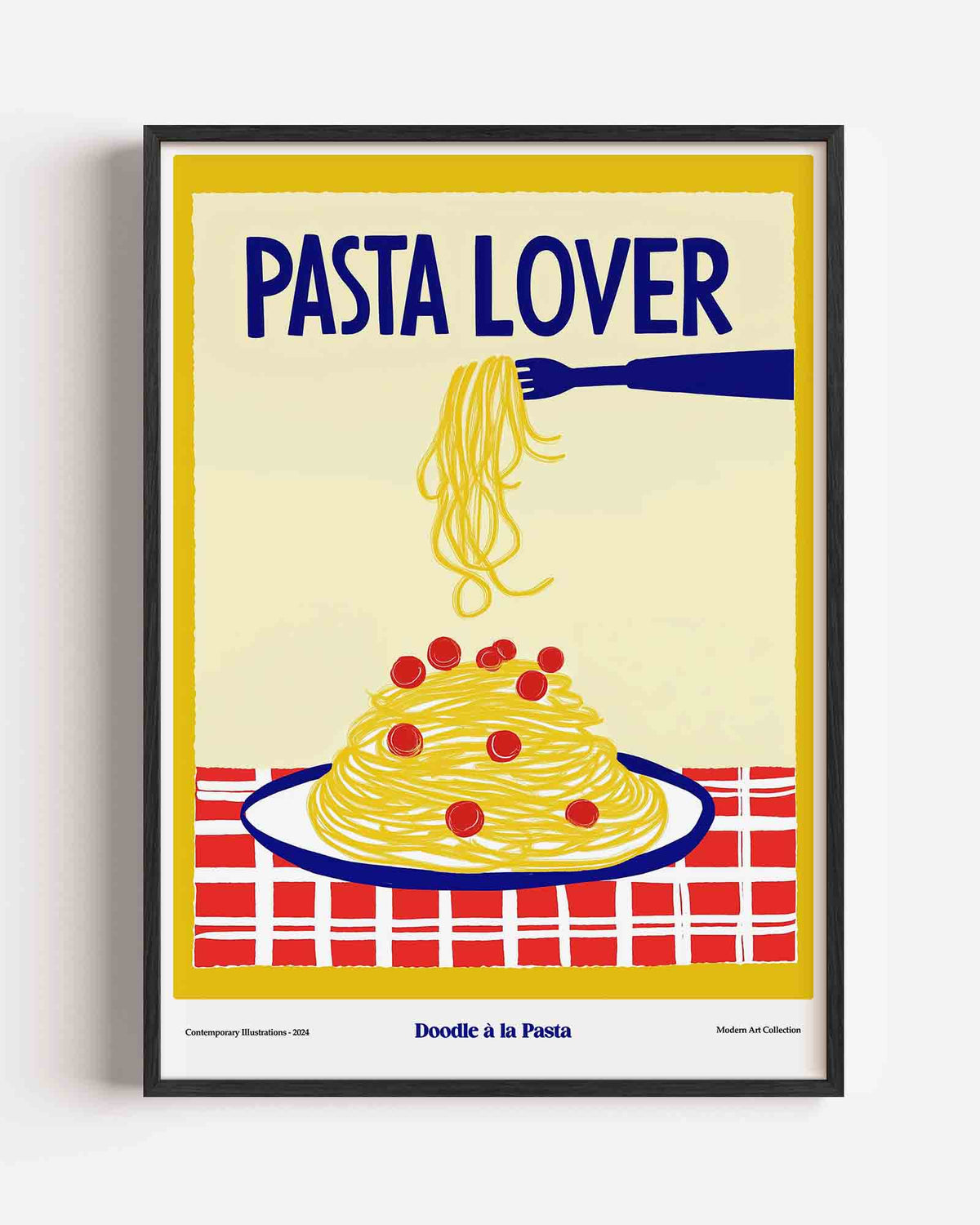 Pasta op vork – Pop Art en Streetart portret poster als wanddecoratie