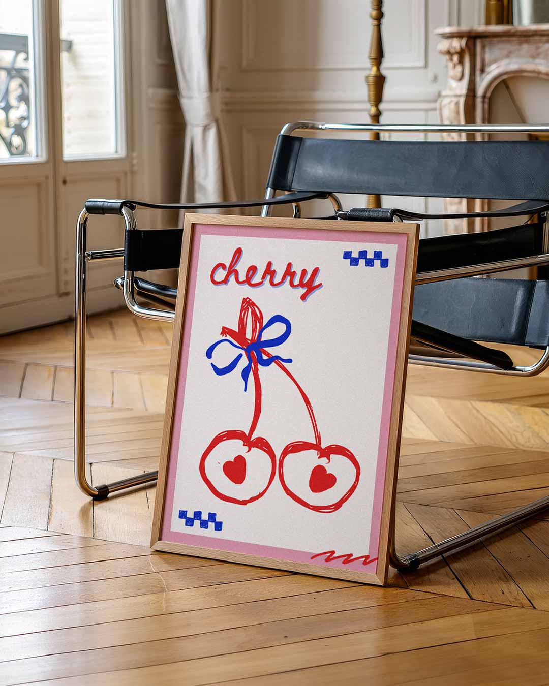Vrolijke Kersen Illustratie – urban poster in staand formaat