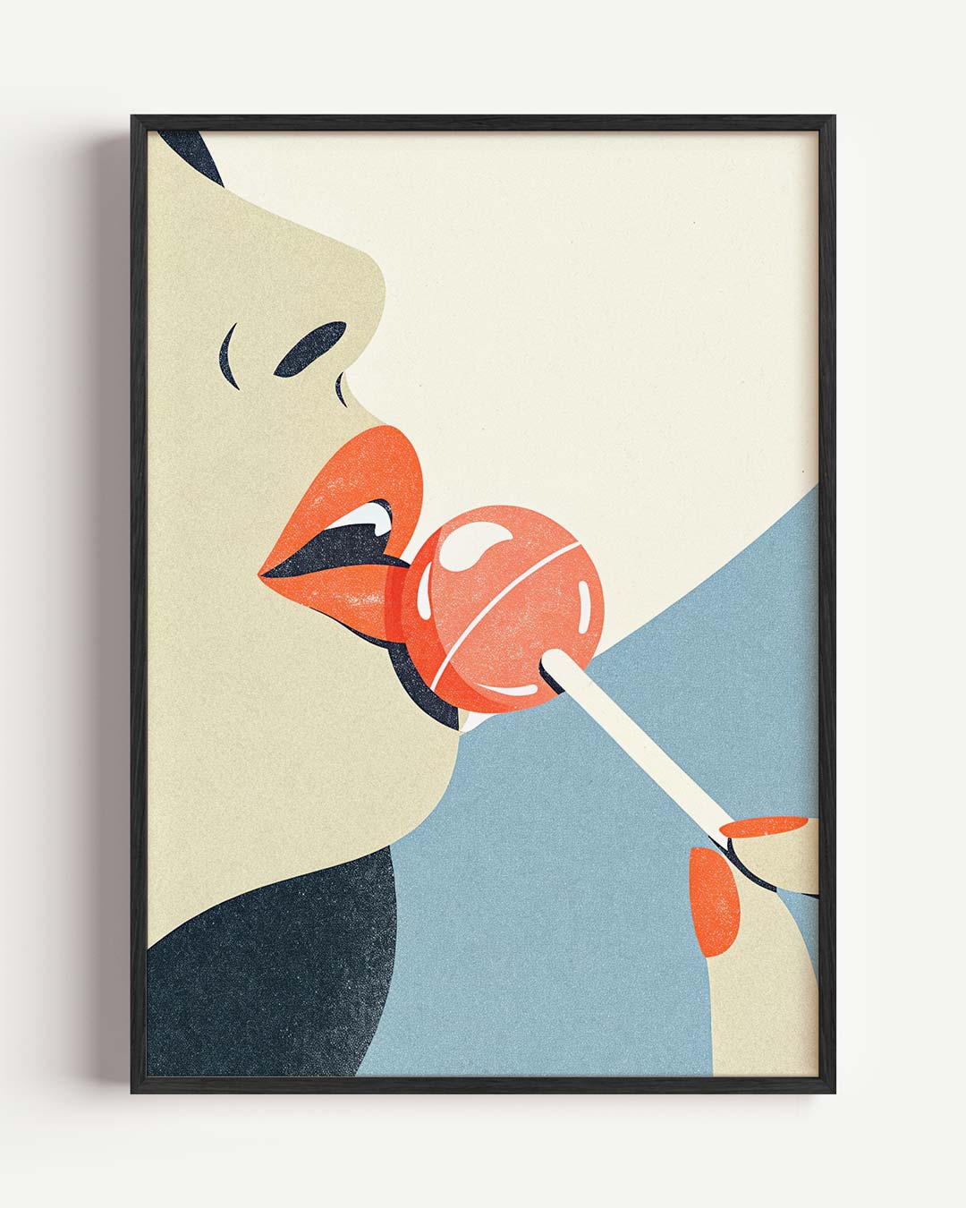 Verleidelijke Lollipop Kunstposter – zomer portret poster als wanddecoratie
