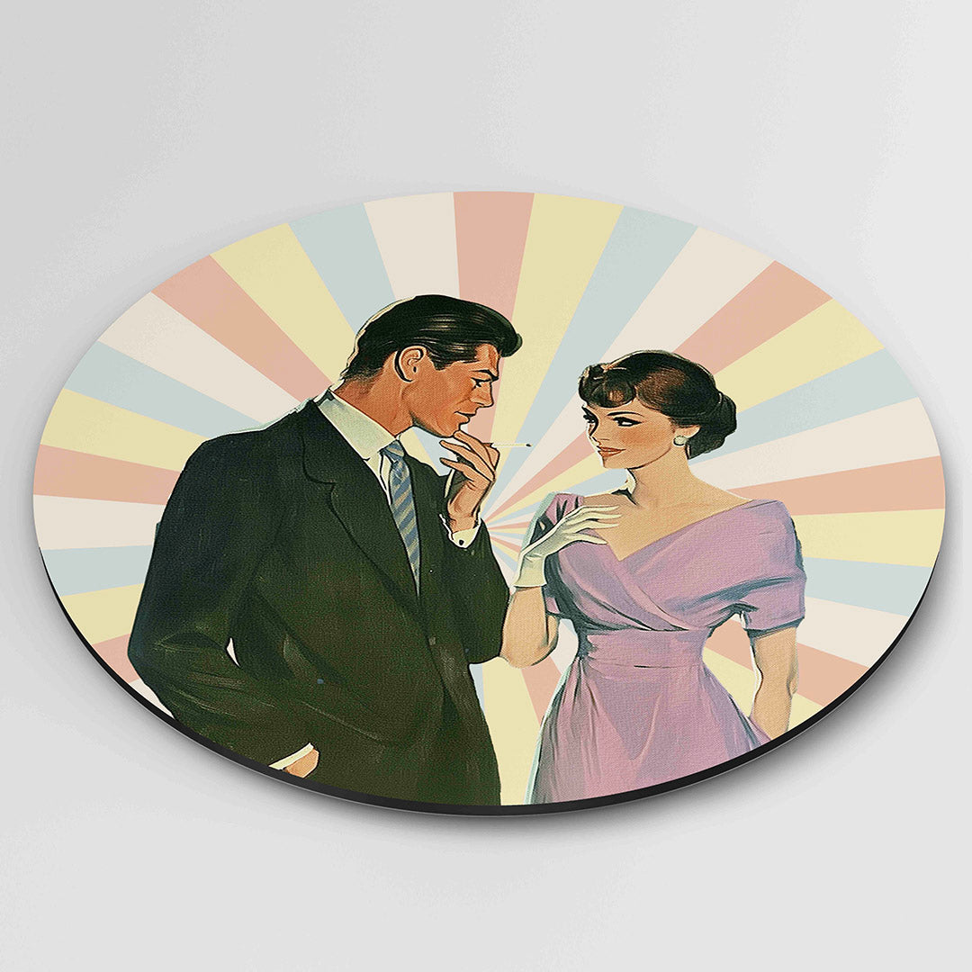 Stijlvol paar – Pop Art wandkunst als moderne muurcirkel