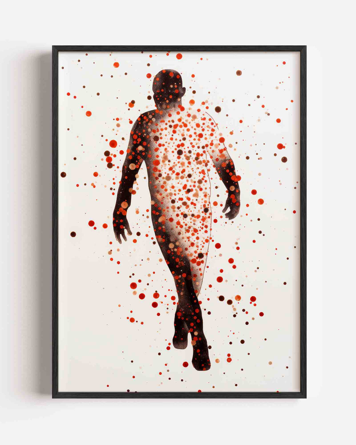 Figuur met stippen – Kunst & Design poster als staande wanddecoratie
