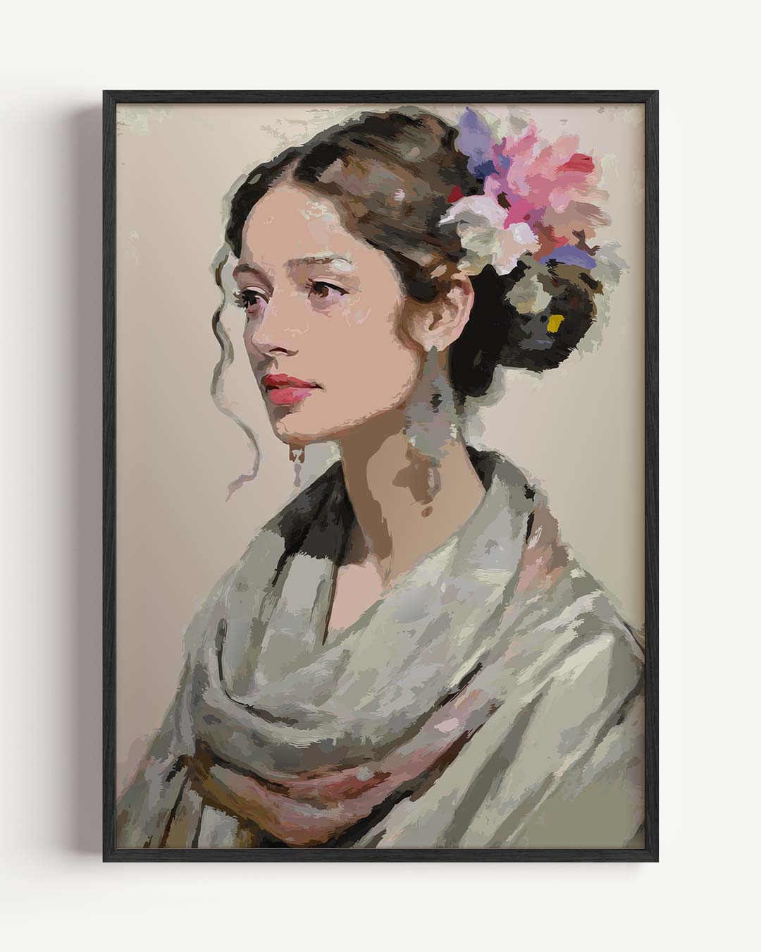Stijlvolle Bloemenportret – paas portret poster als wanddecoratie