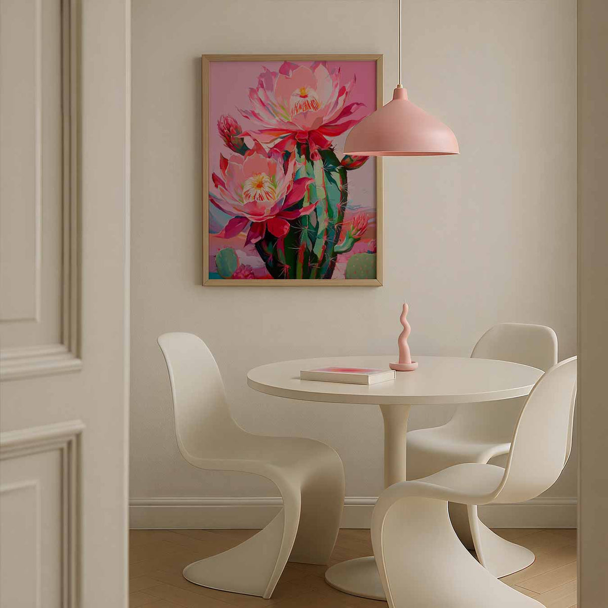 Kleurrijke Cactus Bloemenpracht – staande paas wanddecoratie van WallArtistic