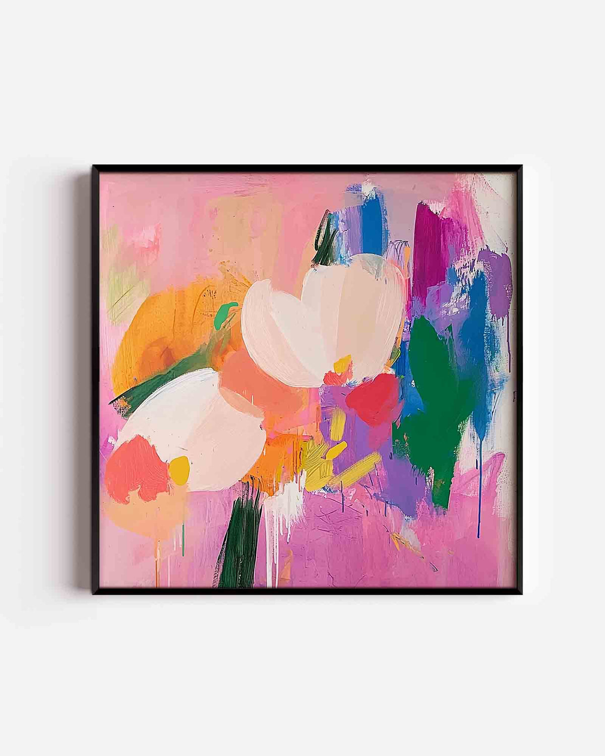 Bloemen en kleuren – kleurrijke illustratie poster als wanddecoratie