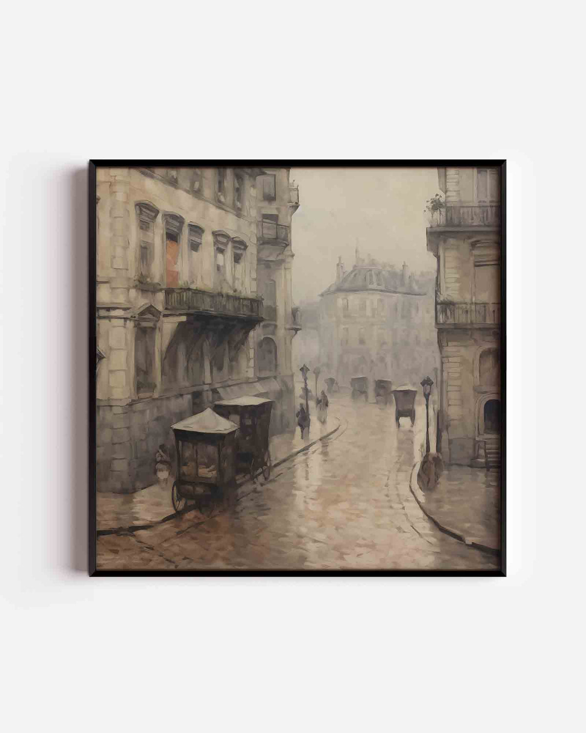 Historische straat – vintage vierkante poster als wanddecoratie