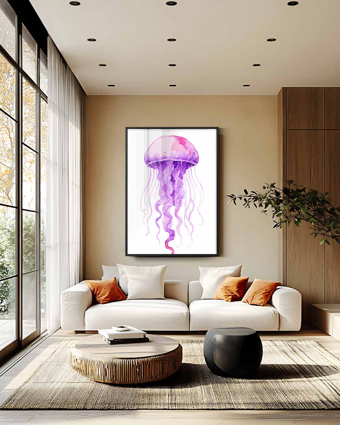 Dromerige Paarse Kwal – plexiglas wanddecoratie in portret formaat