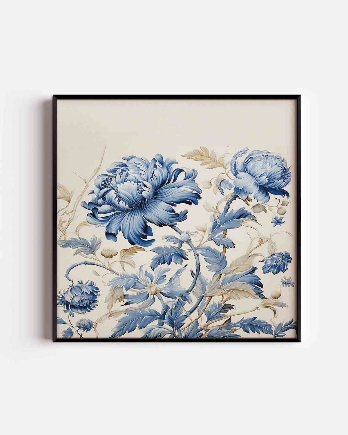 Blauwe bloemen – bloemen vierkante poster als wanddecoratie