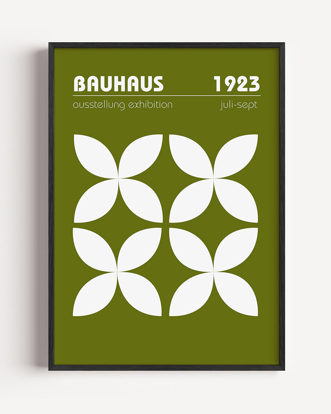Vormritme en kleur – staande Bauhaus poster als wanddecoratie