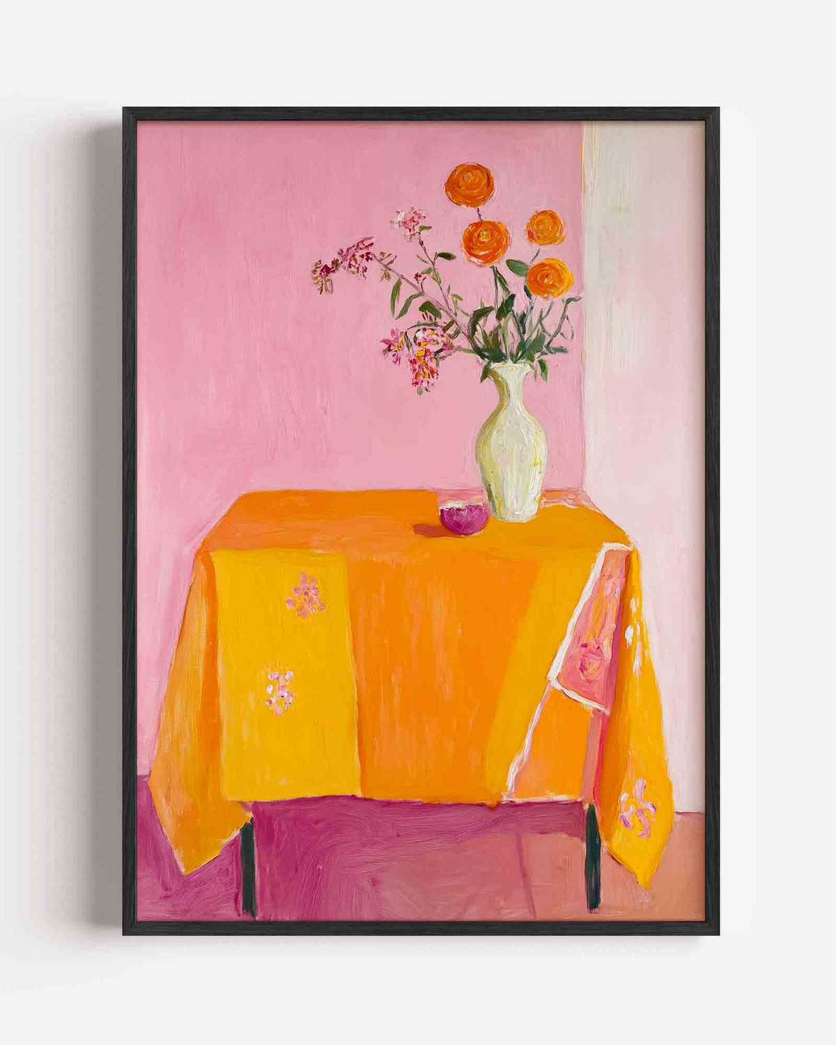 Bloemen op tafel – moderne portret poster als wanddecoratie