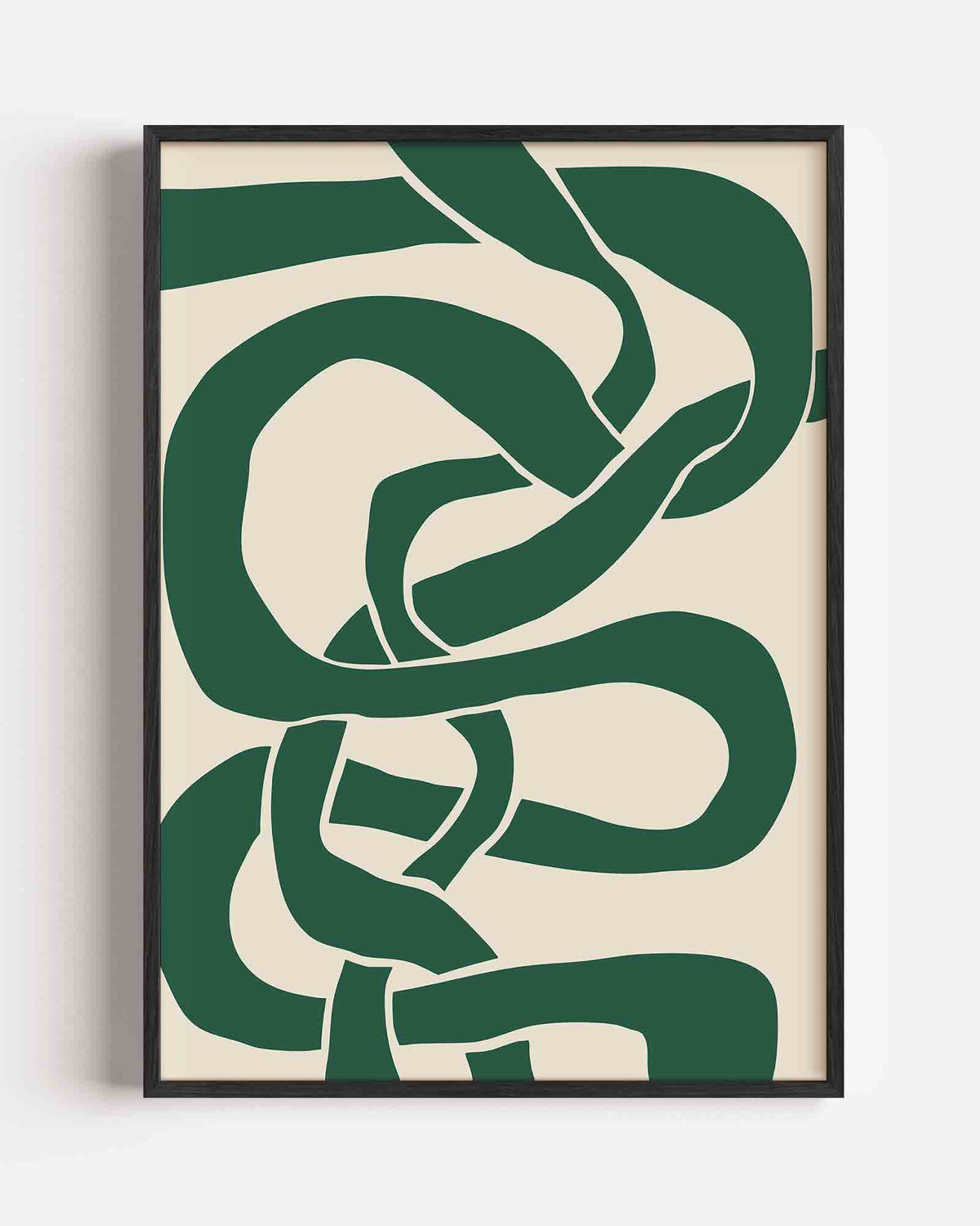 Groene kronkelende vormen – botanische portret poster als wanddecoratie
