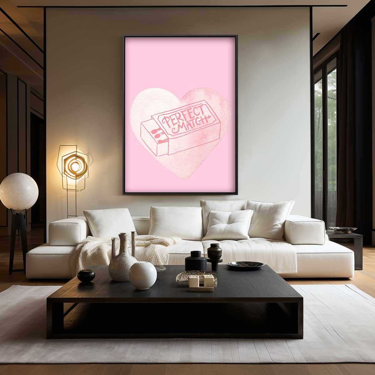 Perfect Match Hartbeeld – modern portret kunstwerk van WallArtistic