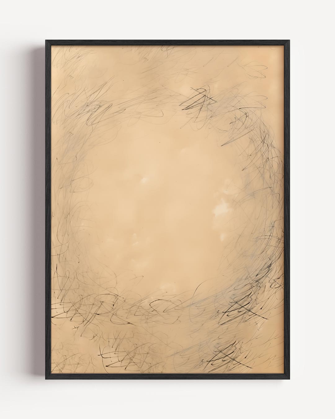 Subtiele Beige Kunstposter – elegante portret poster als wanddecoratie