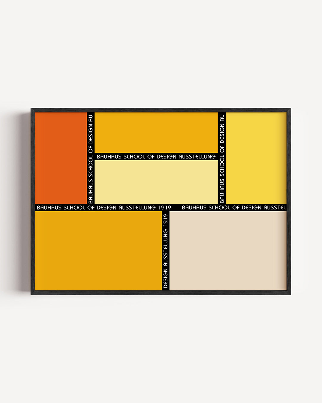 Vlakverdeling en kleur – liggende Bauhaus poster als wanddecoratie