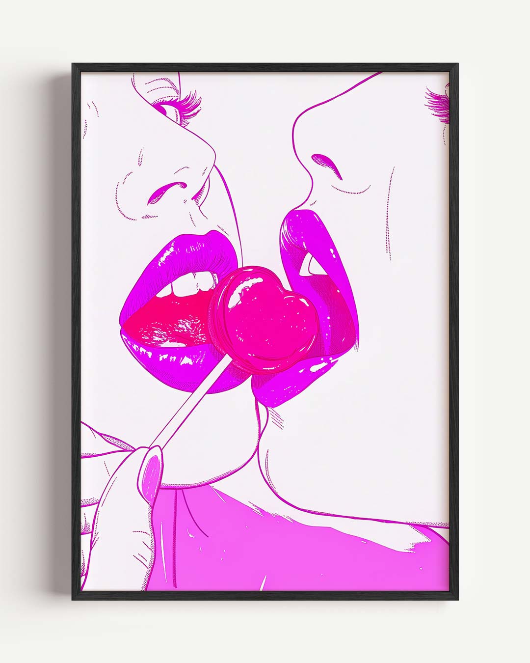 Verleidelijke Lolly Kus – zomer portret poster als wanddecoratie