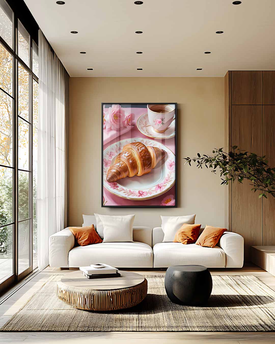 Roze ontbijtgenot – plexiglas wanddecoratie in portret formaat