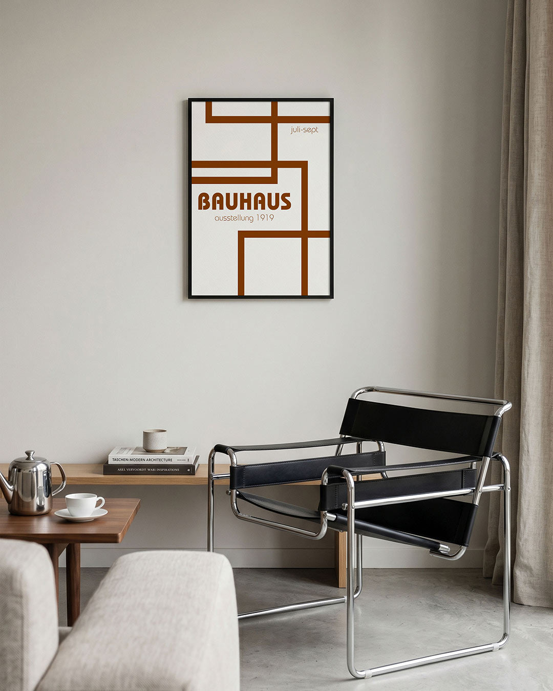 Lijnen en vlakken – geometrische Bauhaus poster in staand formaat