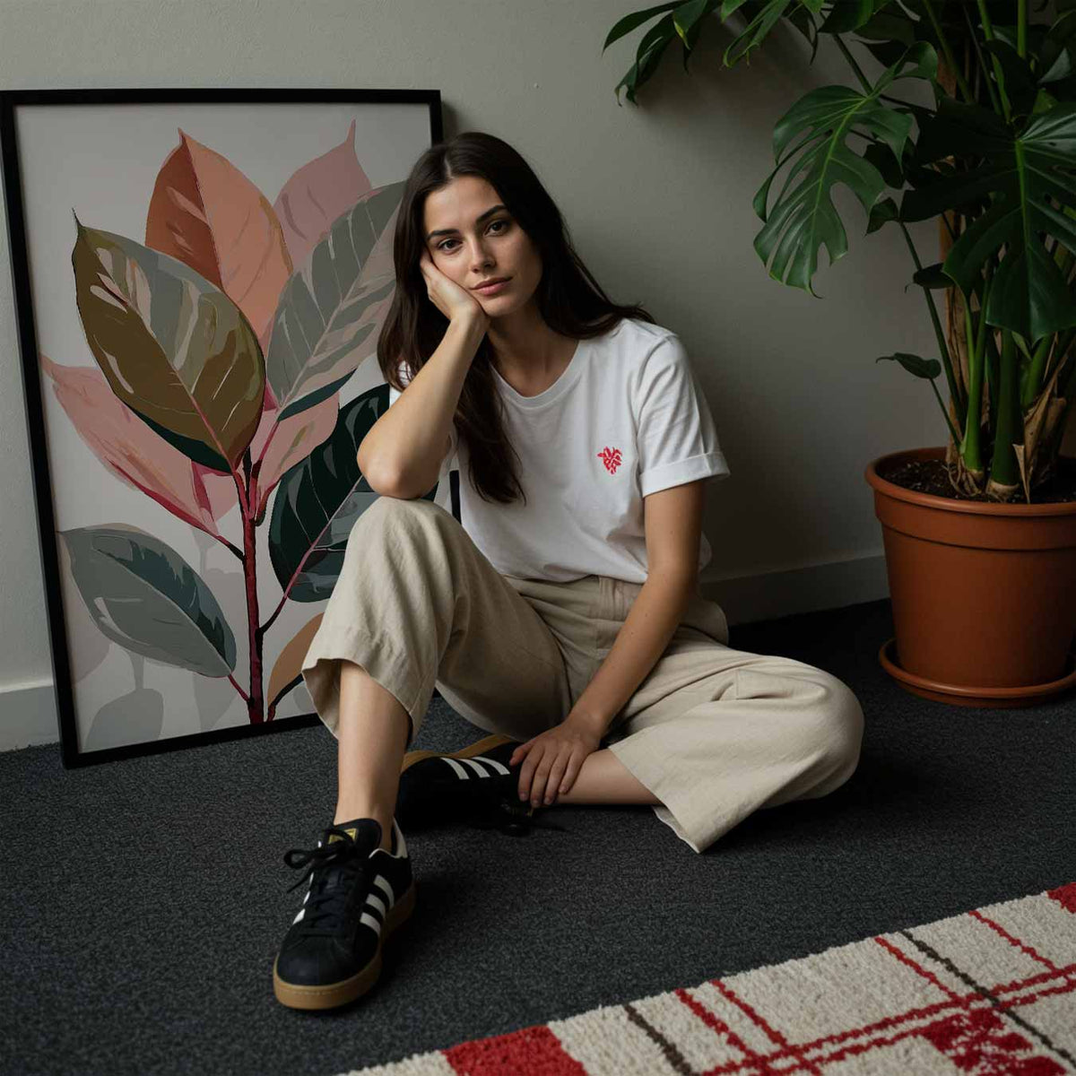 Botanische Bladeren – staande muurposter met bloemen