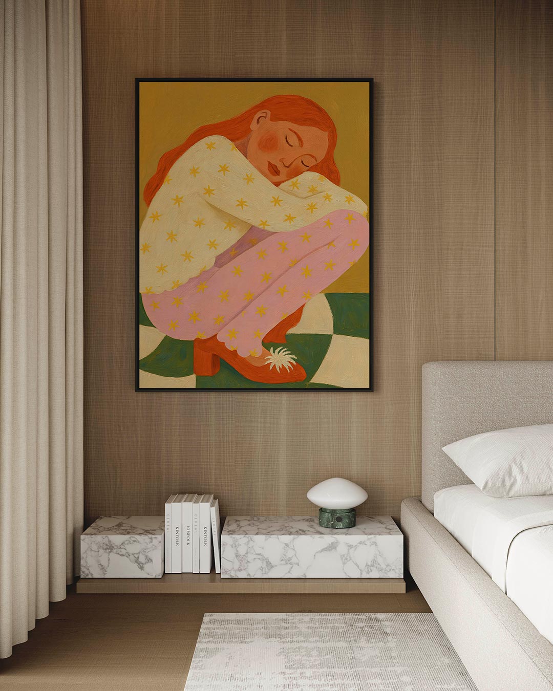 Dromerige vrouw – staand wanddecoratie kunstwerk