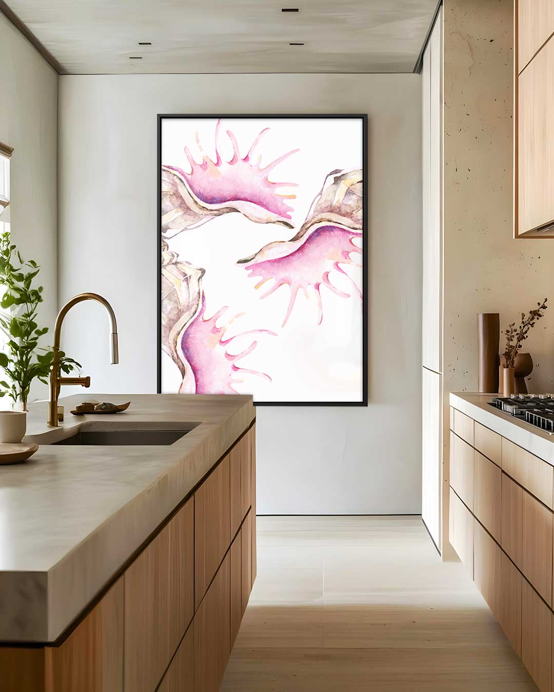 Zeeleven Waterverf Kunstwerk – staand kunstwerk voor modern interieur