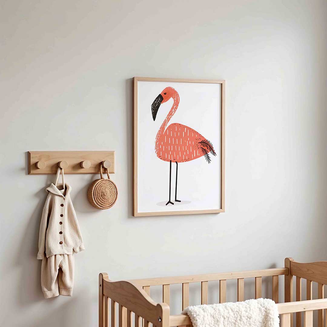 Flamingo – kinderposter in staand formaat