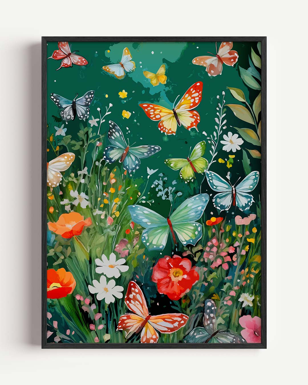 Vlinders en Bloemen Paradijs – mindful portret poster als wanddecoratie