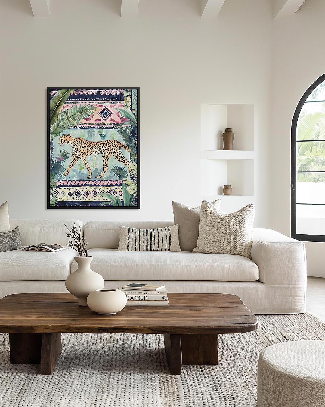 Jungle dierenpatroon – staand wanddecoratie kunstwerk