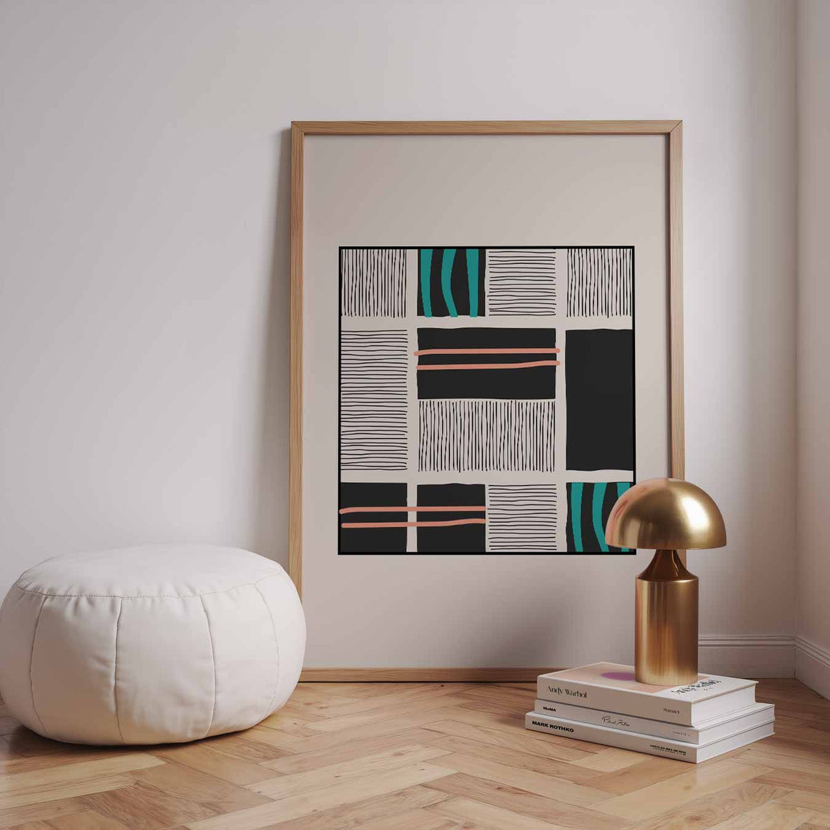 Moderne Geometrische Kunstposter – staande kleurrijke abstracte wanddecoratie van WallArtistic