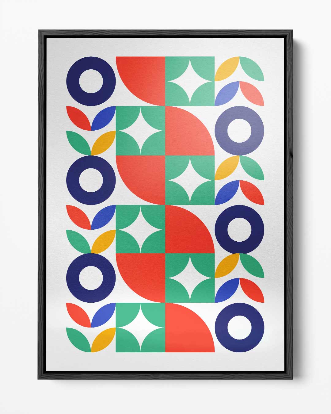 Kleurrijke Geometrische Harmonie – portret kunstwerk als wanddecoratie