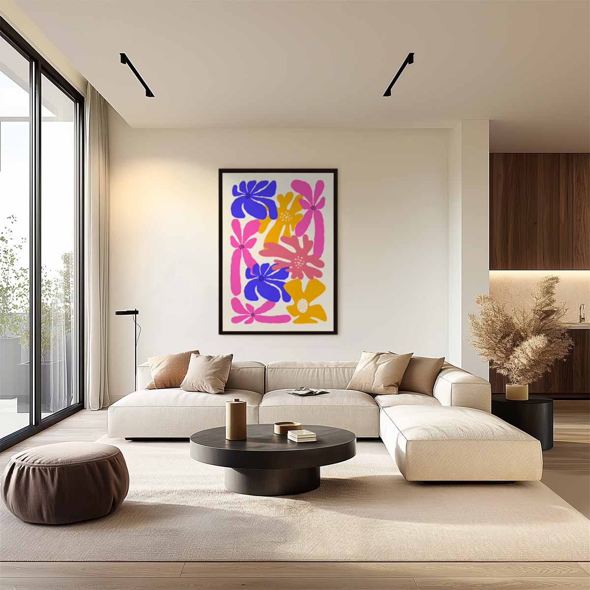 Bloemenexplosie Canvas – staand kunstwerk voor modern interieur