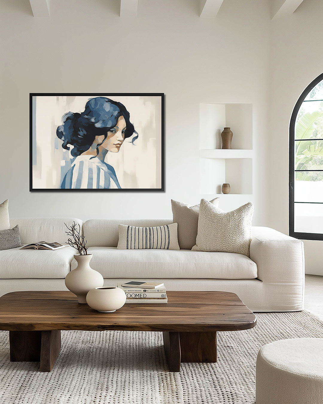 Dromerige vrouw – wanddecoratie in interieur
