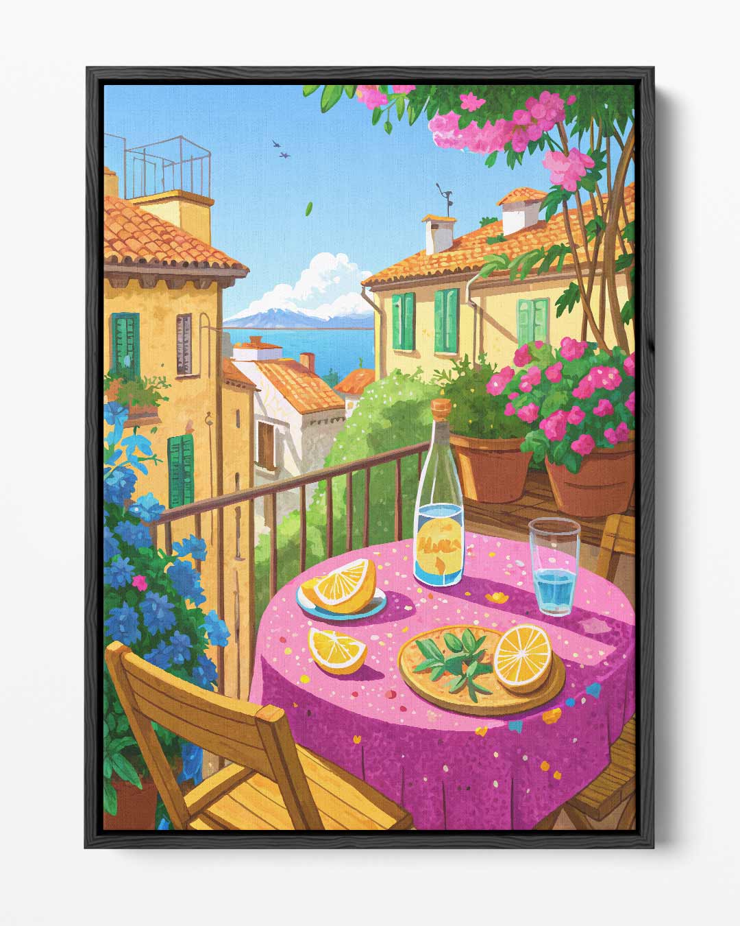 Zomer op het Balkon – portret kunstwerk als wanddecoratie