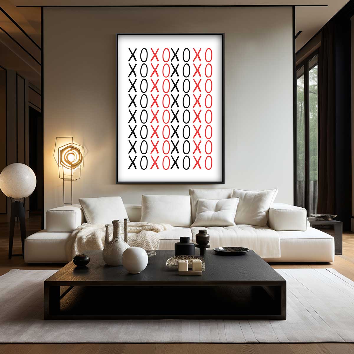 XOXO Moderne Kunstprint – modern portret kunstwerk van WallArtistic