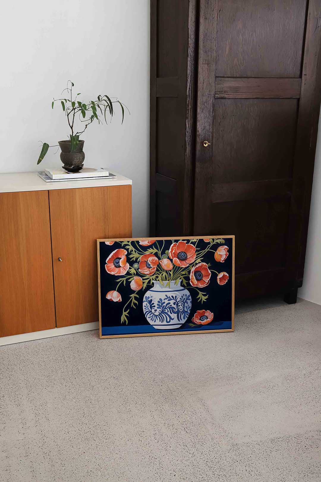 Bloemen in vaas – bloemen wandkunst als landscape poster