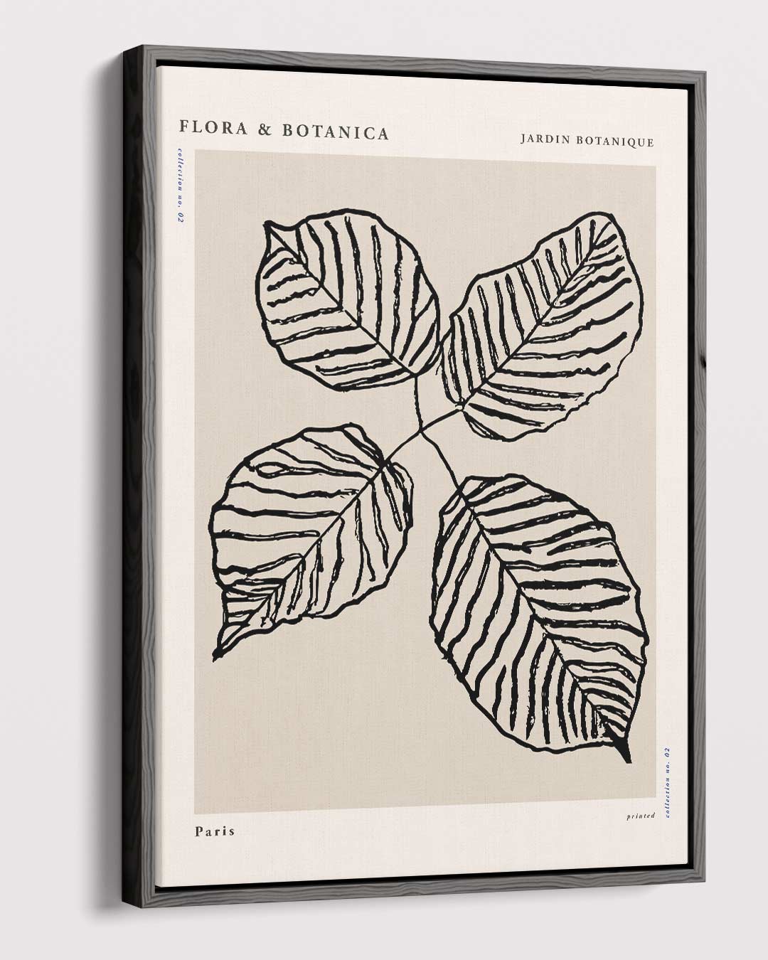 Botanische Bladprint – canvas wanddecoratie in portret formaat