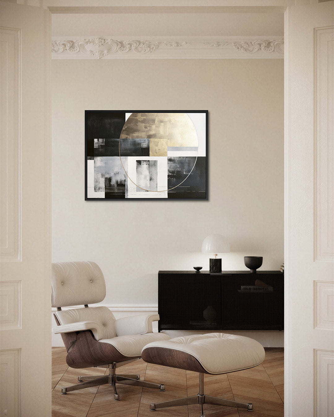 Geometrische cirkel compositie – Geometrische – liggende wanddecoratie