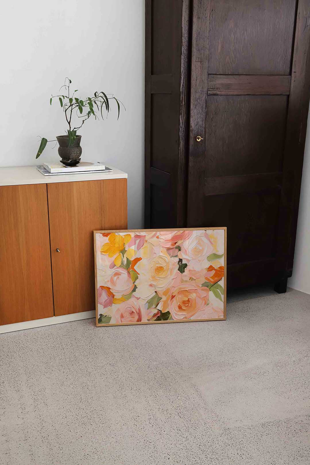 Bloemen in zachte tinten – bloemen wandkunst als landscape poster