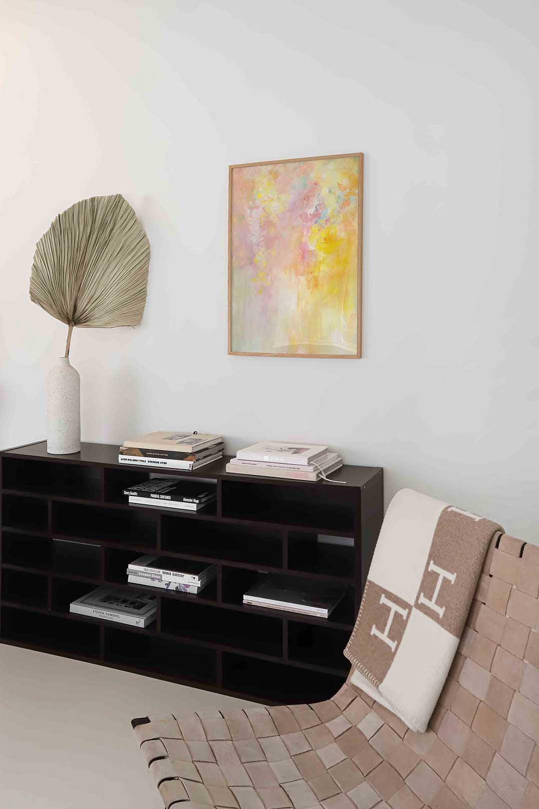Pastel bloemen – staande kleurrijke abstracte wanddecoratie van WallArtistic