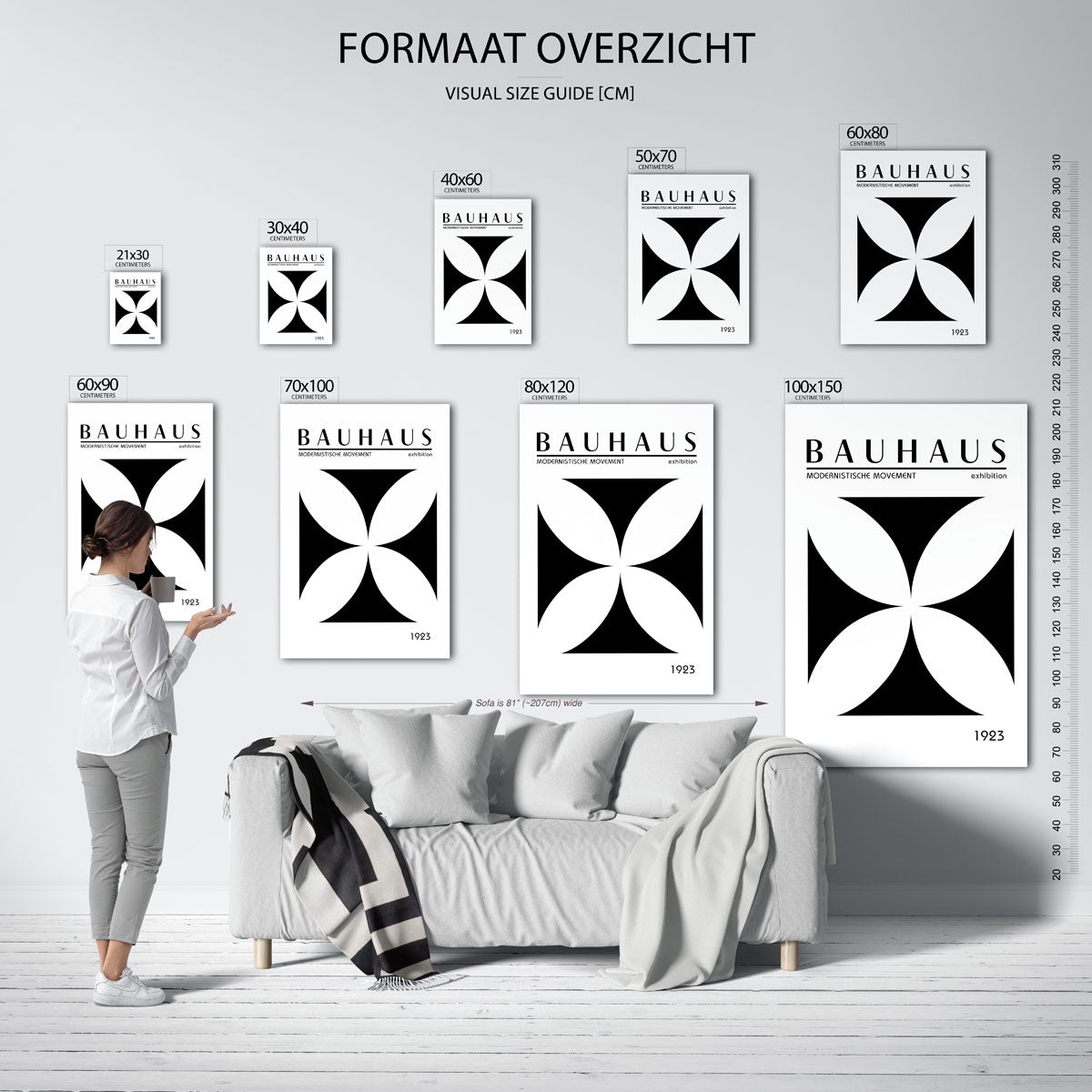 Vorm en balans – geometrische poster in Bauhaus-stijl van WallArtistic