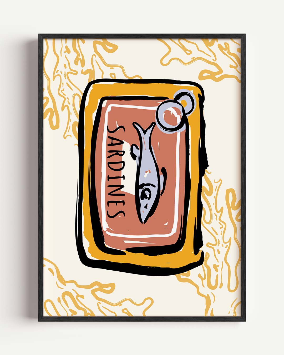 Retro Sardine Blik – zomer portret poster als wanddecoratie